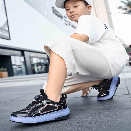USB LED Light Up Kids Roller Skate Shoes with Wheels, Sneakers for Boys Girls Birthday Thanksgiving Christmas Day4
