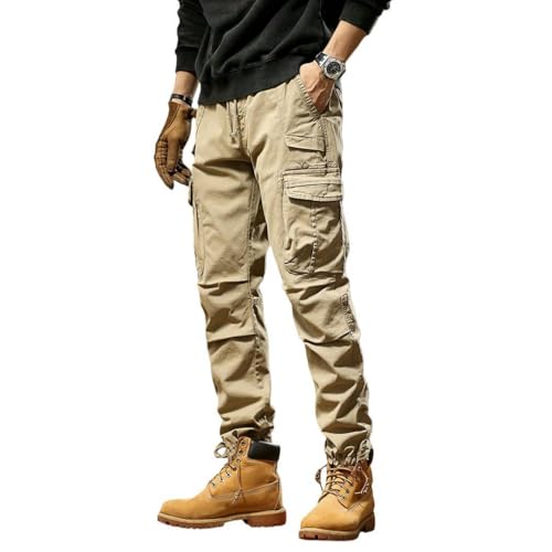 Pantalon cargo homme américain à jambe droite et multi-poches