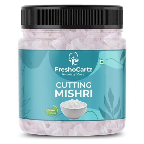 FreshoCartz Cutting Mishri 800gm | Fresh Sugar Crystal | Mishri Dana | Mishri For Prasad - Jar Pack