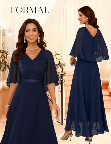 Image of DRESSTELLS Wedding Guest Maxi Dress Mother of Bride 2026 Fall Evening Gown
