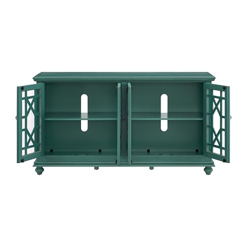 Image of Martin Svensson Home Elegant 63 inch Wood Entertainment Center, Teal-Green