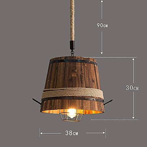 Plafond suspendu E27 en bois rétro industriel pour bar et loft