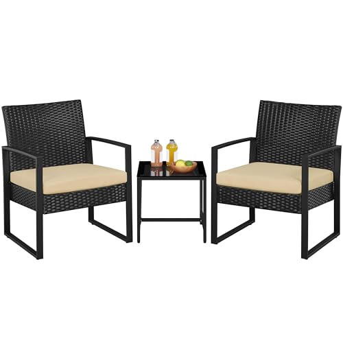 Yaheetech 3-Piece Rattan Bistro Set