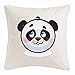 Reifen-Markt taie d'oreiller 40x40cm Merry Panda Bear S Smilies Android IPHONE iOS grin Visage Emoticon APP Microfibres en Blanc