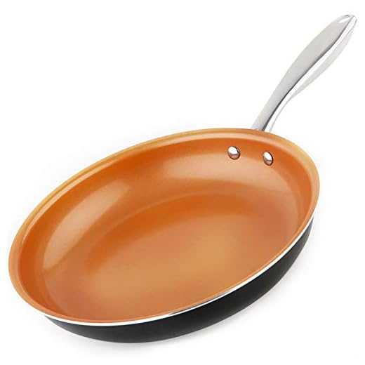 MICHELANGELO Copper Frying Pan Nonstick, 11 Inch Frying Pan with Ultra Nonstick Titanium Coating, Nonstick Copper Skillet 11 Inch, Copper Pan, Ceramic Frying Pan Nonstick - 11 Inch