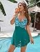 Blooming Jelly Womens One Piece Swimsuits Tummy Control Bathing Suit Dress Cutout Skirt Swimwear (X-L, Green Floral)