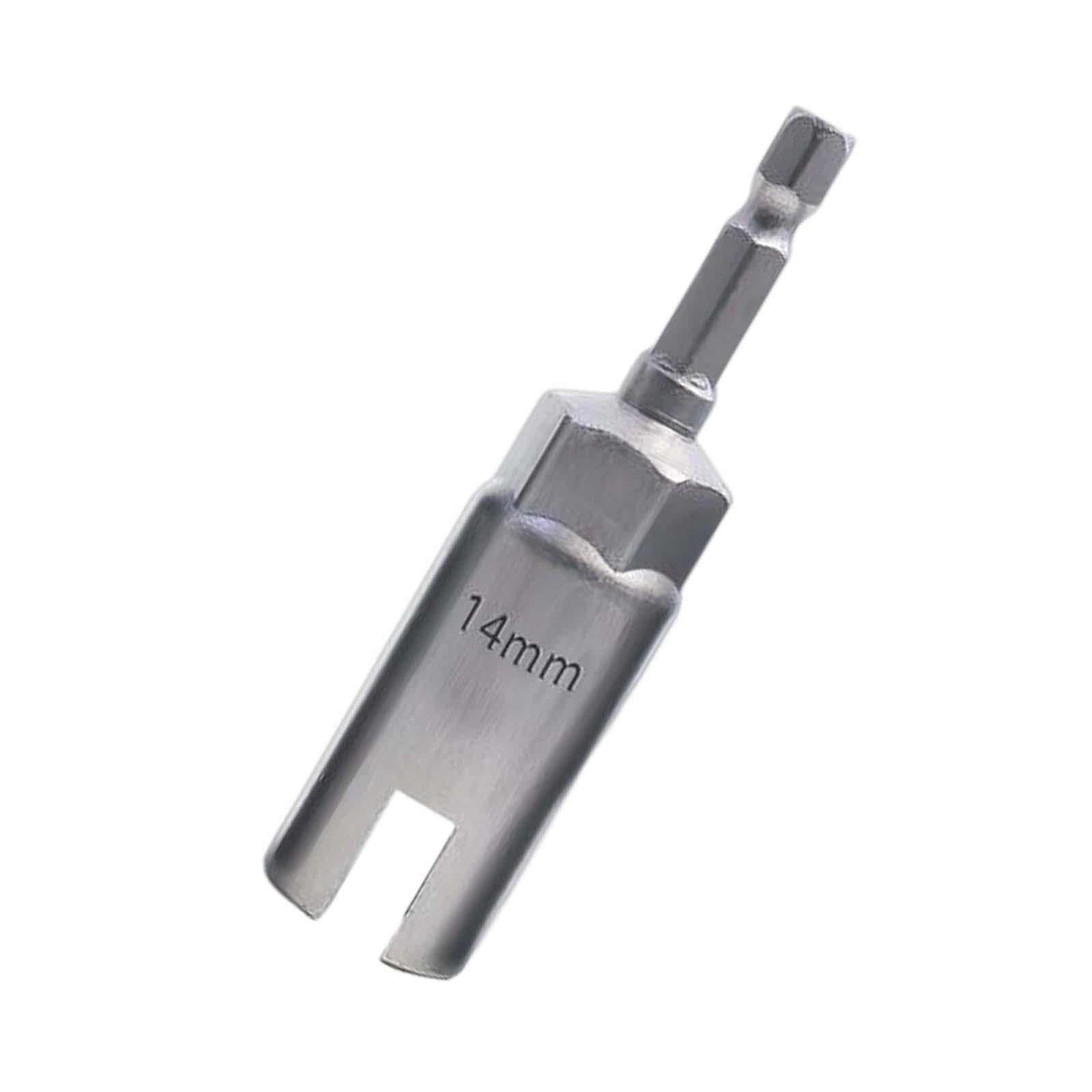 Cydzsra Silver Compact 1/4 Drill Bits Nut Socket 35Mm Tight Spaces And Home Improvement Tasks Shutters Steel Slot Nut Bolts Screwdriver Sleeve And Eye Hooks. 8Mm, 80X14mm