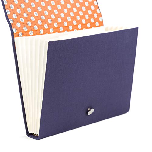 U Brands Vintage Geo Fashion Expandable File Folder, Letter Size, 7 Pockets, Navy, 3504U04-24