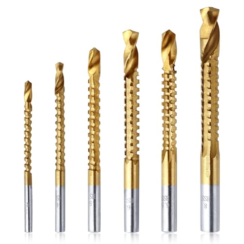 SPEEDWOX 6Pcs forets 3-8mm foret de coupe latérale dentelée foret Impact titane enduit HSS torsion forets titane HSS perceuse & scie outils de travail du...