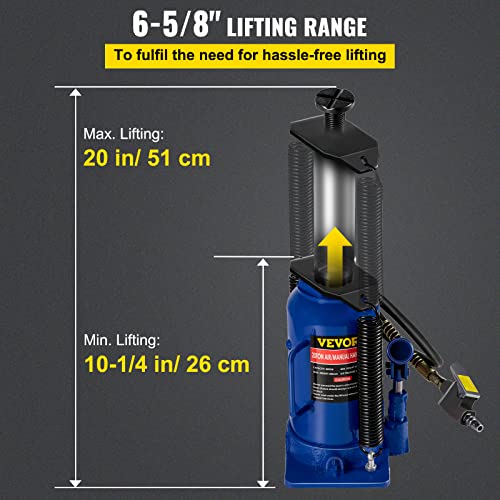 Mophorn Bottle Jack 20 T, Air Hydraulic Car Jack 44000Lbs With Pneumatic & Manual Hand Pump, Air Jack Heavy Duty Auto Truck Repair Lift #TOP2