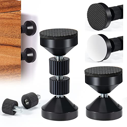 Qbily Adjustable Bed Headboard Stoppers 2 Pack - No Punching Required Headboard Stoppers For Wall Bed Stoppers For Headboard Shockproof Tool, Black (1.65”~ 3.55”) #TOP18