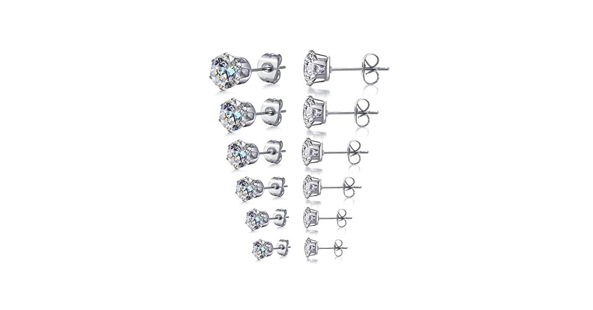 ୨୧ Sterling Silver 0.10 ct. Diamond Love Knot Stud Earrings