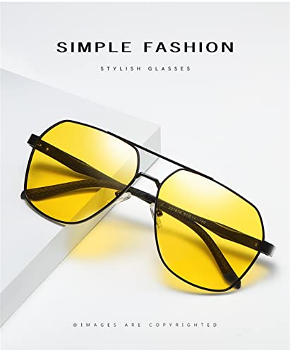 Polarized Men's Sunglasses Aluminum Magnesium Alloy Large Frame Sunglasses (Color : A, Size : Medium),m390572