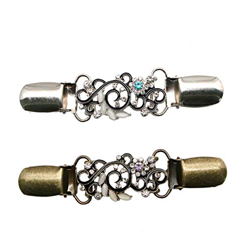 JETEHO 2 Pack Sweater Shawl Clip Collar Clip for Cape,Cloak,Sweater,Shawl,Jacket,Vest
