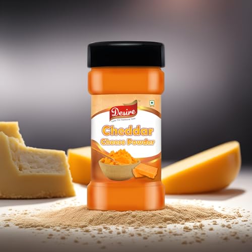 Image of Desire Cheddar Cheese Powder, Cheese Popcorn Seasoning Powder, Peri Peri Masala (Seasoning Combo) 100g Each