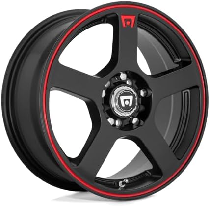 Motegi MR116 17X7 5X4.25/4.5 40mm Matte Black w/Red Stripe