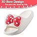 Badelatschen Kinder Flache Sommer Hausschuhe Jungen Mädchen Dusch Badeschuhe Strand Pantoletten Slippers Eltern-Kind Sandalen Leicht Anti-rutsch Badeschlappen Schleife Rot 34 (Etikettengröße 220mm)