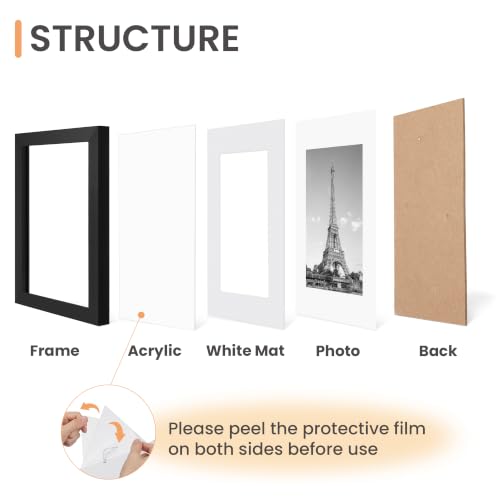 Image of upsimples 12x16 Picture Frame Set of 10, Display Pictures 8.5x11 with Mat or 12x16 Without, Multi Photo Frames Collage for Wall Display, Black | Fit 8.5x11 and 12 x 16 Photos, Wall or Tabletop Display, For Gallery Hallway Living Room, For Christmas