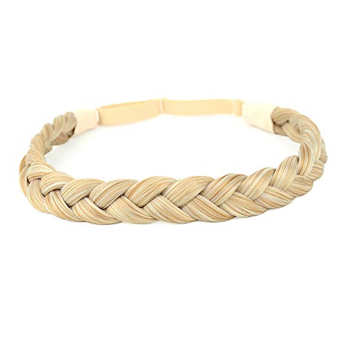 BOBIYA 3 Stränge Kunsthaar geflochtenes Stirnband Haarband geflochtenes Gummiband für Frauen Mädchen (light honey blonde) Cover