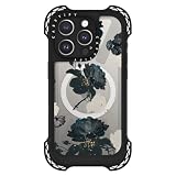 CASETiFY ウルトラバウンス MagSafe対応 iPhone 15 Pro ケース [MIL規格準拠 (10x MIL-STD-810G) / 10mからの落下試験をクリア / MagSafe に対応] - White and Black Floral - クリア ブラック