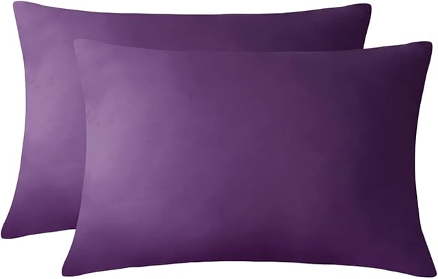 RUIKASI Pillowcases 2 Pack 50x75 cm - Standard Pillow Covers Pair 100% Brushed Microfiber Wrinkle and Stain Resistant (Purple,Pillowcases (pair) 50x75)