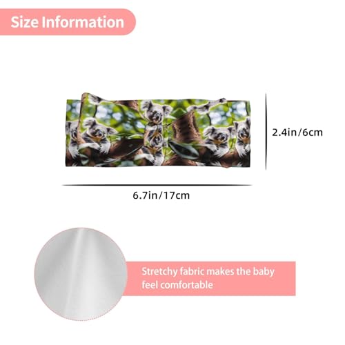 Baby Bow Headband Happy Cute koala Pattern Soft, Skin-Friendly for Newborns 0-6 Months, for Baby Girls3