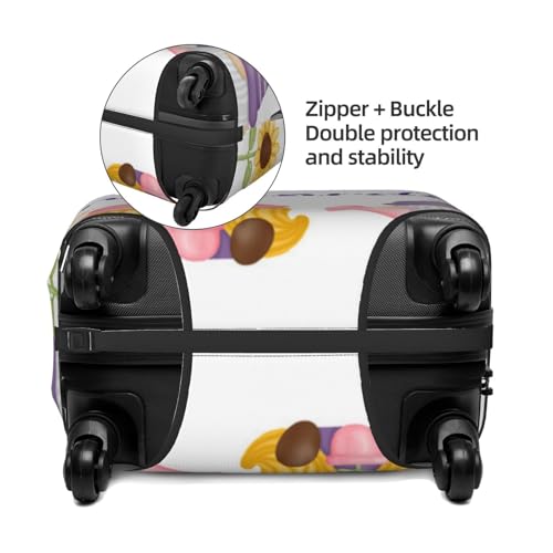 Watercolor Gnome Garden For Travel Luggage Cover Suitcase Protector Fits 18-32 Inch Travel Luggage Protector Elastic Luggage Anti-Scratch Suitcase Cover2