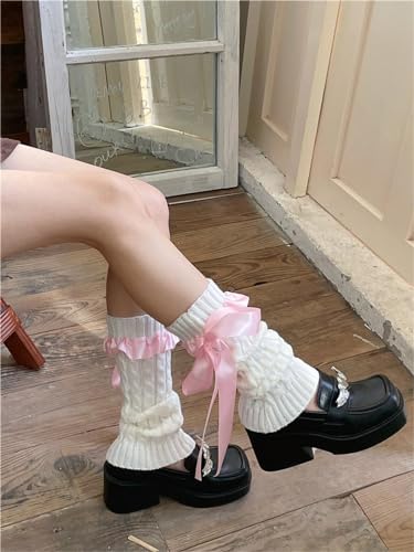 Women Girls Kawaii Y2k Leg Warmers Knitted Lolita Japanese Style Harajuku Gothic Cute Winter Cuff Ankle Heap Sock4