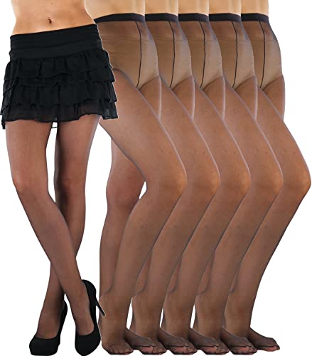 Image of ToBeInStyle Women's Pack of 6 Sheer Solid 100% Nylon Pantyhose