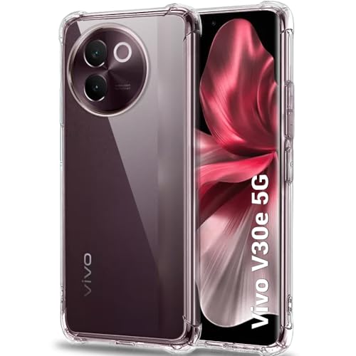 Image of TheGiftKart Crystal Clear Back Cover Case for Vivo V30e 5G | Shockproof Soft TPU Case | Cushioned Edges for Ultimate Protection Back Cover Case for Vivo V30e 5G (TPU, Transparent)
