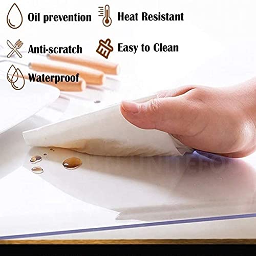 Coollery 46 X 110 Inch 1.5Mm Thick Clear Table Cover Protector With Corner Protector, Table Protector For Dining Room Table, Clear Plastic Tablecloth Protector, Clear Tablecloth Pad For Kitchen Wood #TOP5