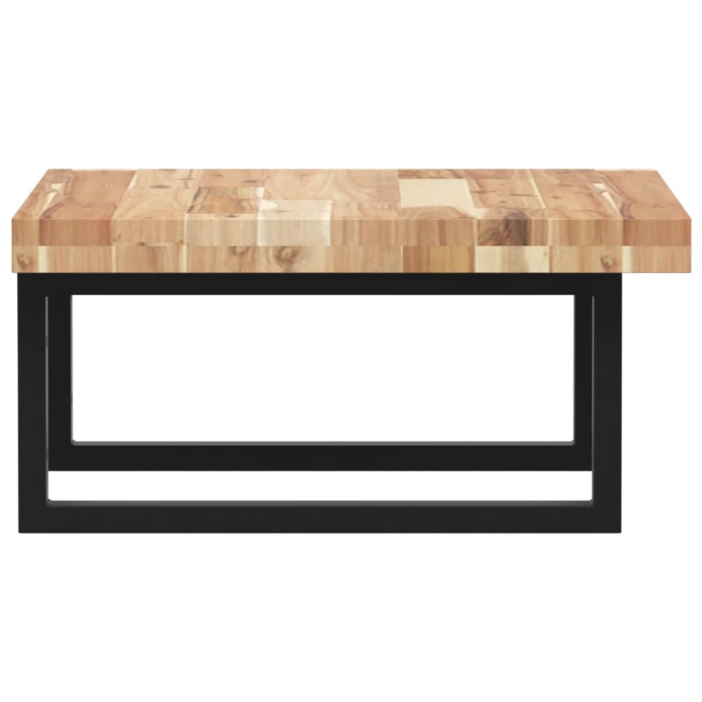 Scaffale per lavabo da parete in acciaio e legno di acacia massiccio, 50 x 50 x 4 cm, supporto rettangolare, portata fino a 100 kg, salvaspazio, per bagno, lavabo e WC degli ospiti, con