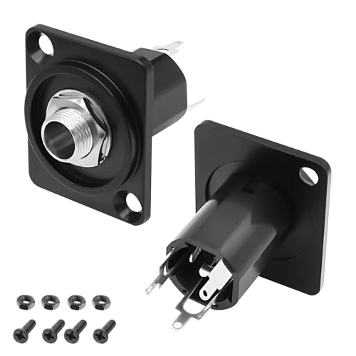 Montaje en panel de audio de 6,35 mm hembra contra cortes de señal en amplificador y micrófono