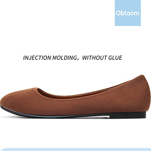 Image of Obtaom Round Toe Women Flat Shoes Slip on Girls Dress Black Ballet Flats