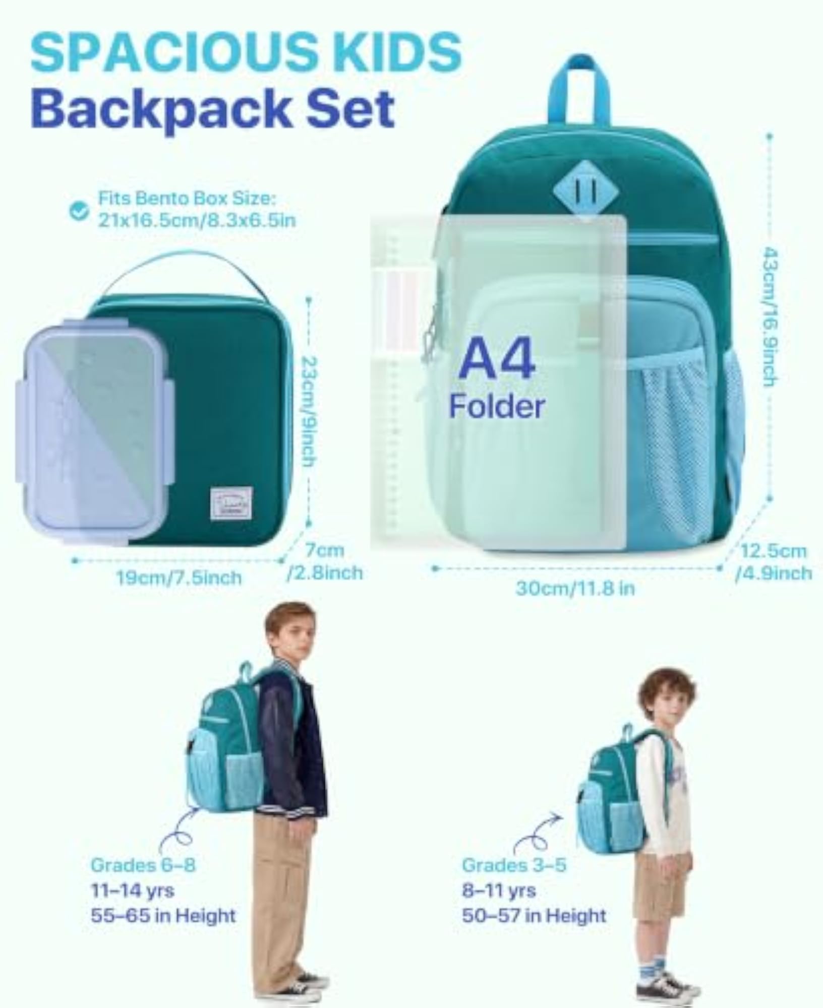 Kids' Backpack Lunch Bag Set, 2-in-1