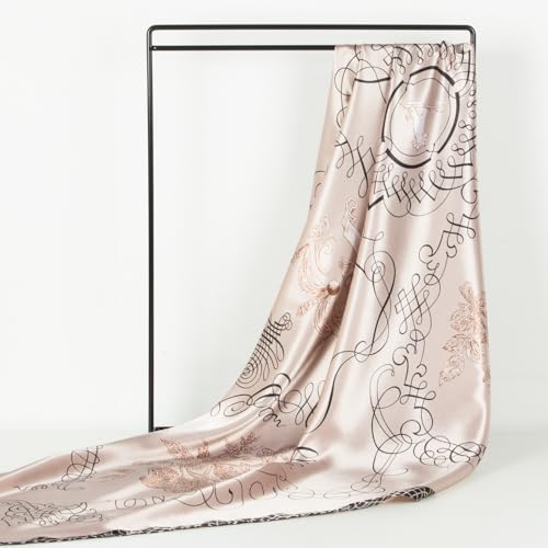 RIIQIICHY Head Scarf for Women Like Silk Scarf Hair Scarf Printed Square Scarf Bandanas for Women 35 Inches