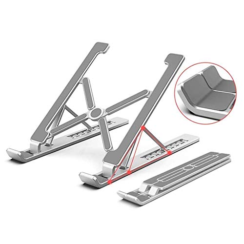 Laptop Ständer Tragbarer Laptop-Tablett-Schreibtischständer for 11-17 Zoll, Silberne, Faltbare Multifunktions-Schreibtischständer-Tisch Aus
