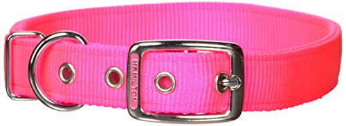 Hamilton Thick Nylon Deluxe Dog Collar, 1-Inch By 24-Inch Double, Hot Pink #TOP1