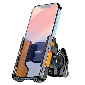 Grefay Fietstelefoonhouder (1S Quick Release) Motorfiets Telefoonhouder Twee Connectoren voor Stuurdiameter 20-40 mm 360…