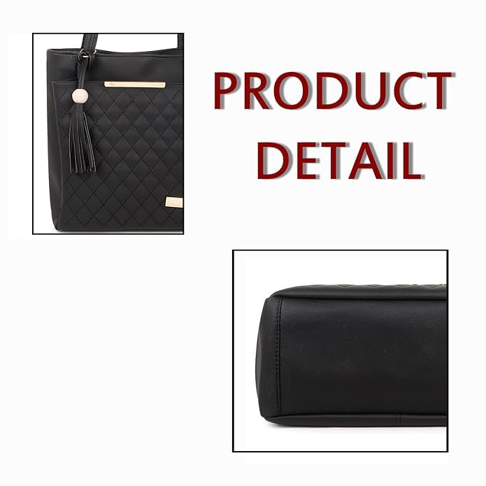 Image of DaisyStar Women Fashion Handbags Tote Purses Stylish Girls Zip Pocket Canvas Handbag for Office Bag Ladies Travel Shoulder Bag Tote for College Girls Granite Green Handbag 43