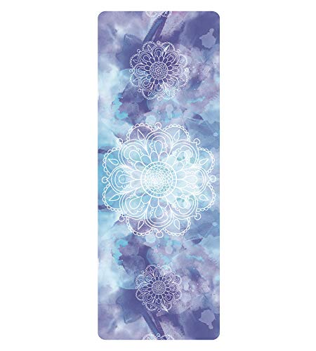 Keolorn Printed Non Slip Suede Rubber Yoga Mats Exercise & Fitness Mat for All Types of Yoga, Pilates & Floor Workouts (blueC)