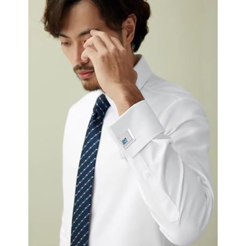 Image of Cufflinks for Men Classic Wedding Business Shirt Cuff Links Set Gifts with Box
