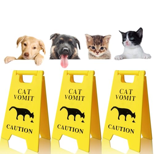 Dog and Cat Vomit Caution Sign 3Pcs Cats Vomits Warning Signs