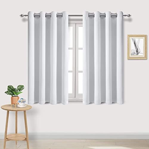 DWCN Blackout Curtains for Bedroom and Living Room - White Eyelet Window Treatments 52 x 54 Inch 2 Panels