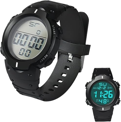 Waterproof Referee Watch Football with Wrist Timer, Black LED Digital Wrist Stopwatch Big Face Military Referee Stopwatch Sports Watch for Coaches Running Training