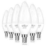 WAXP E14 Led Light Bulb Cool White, 40W Equivalent, 500 Lumen 5W Small Screw Light Bulbs, 6500K SES LED Candle Lightbulbs, Non-dimmable, Pack of 6