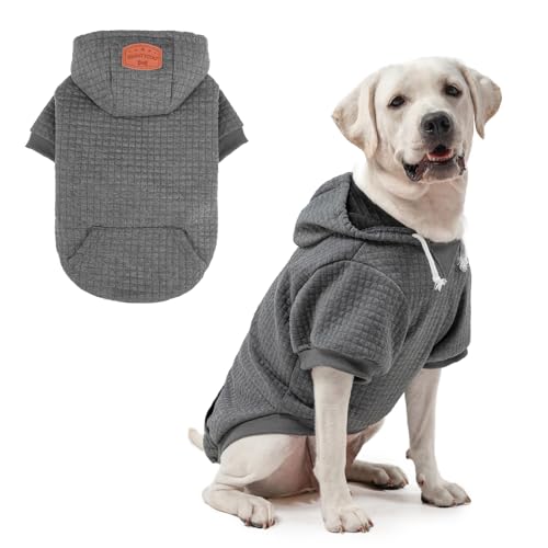 Image of BEAUTYZOO Dog Hoodies Sweater for Large Dogs,Waffle‑Like Laminated Pet Coat
