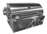 Cycence CY-GR0434CV-R 32 Inch 4 Burner Professional Built-In Gas Grill, LPG or Natural Gas, Professi