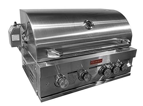 Cycence Cy-Gr0434Cv-R 32 Inch 4 Burner Professional Built-In Gas Grill, Lpg Or Natural Gas, Professional Stainless Steel With Free Rotisseries Kit #TOP19