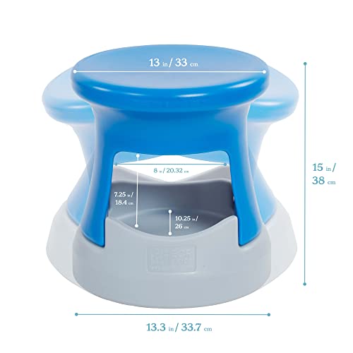 Image of ECR4Kids Active Storage Wobble Stool, 15in Seat Height, Childrens Furniture, Blue /Light Grey